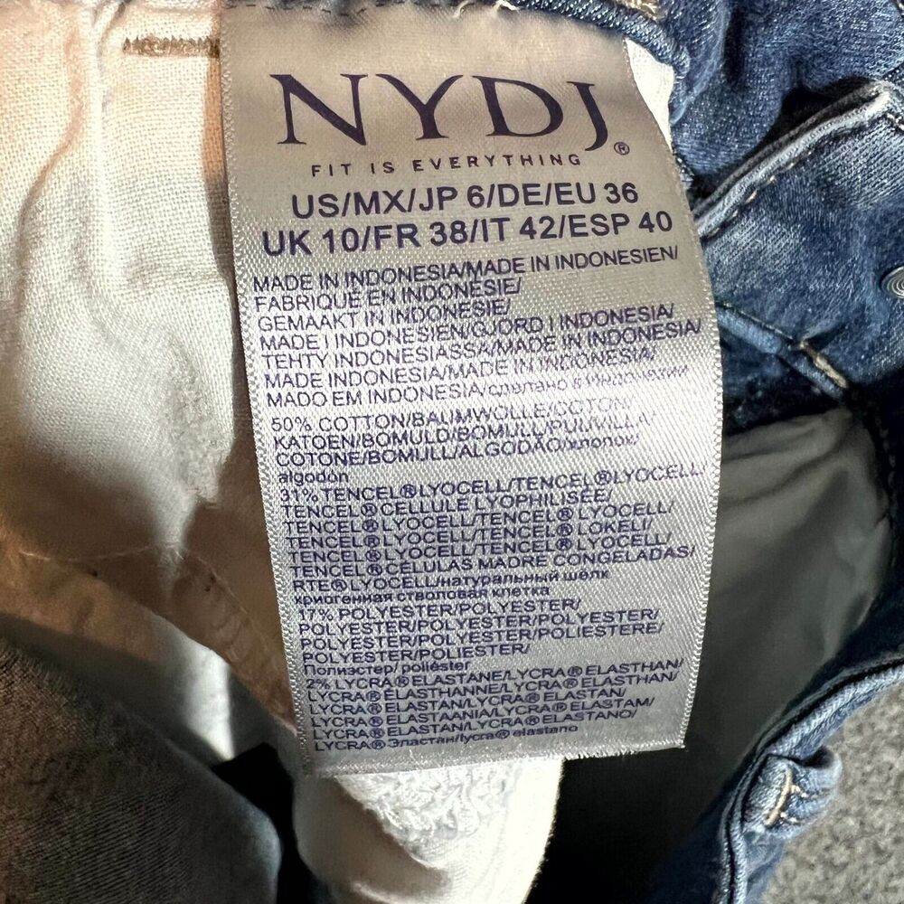 NYDJ Dayla Jeans Womens Size 6 Blue Denim Cuff Capri Lift Tuck Technology 32x26 - Picture 9 of 11